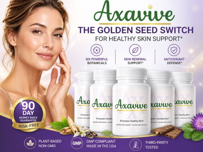 Axavive anti-aging skincare supplement bottle for youthful skin support and wrinkle reduction